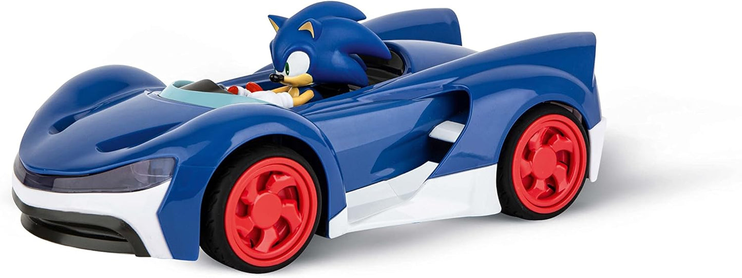 Carrera RC Team Sonic Racing - Sonic | Remote Controlled Car | Racing Car with LED Headlight | 27 cm Length | From 6 Years | LiFePo4 Battery | Ready-to-Run | 20 Minutes Driving Time