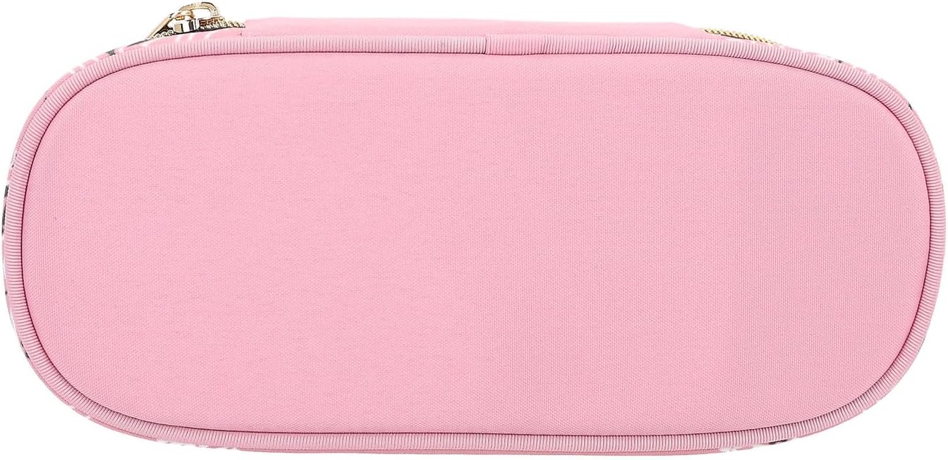 Depesche 12767 Miss Melody Bandana Pencil Case in Pink with Bandana Pattern and Pendant Pencil Case with Practical Divider Flap