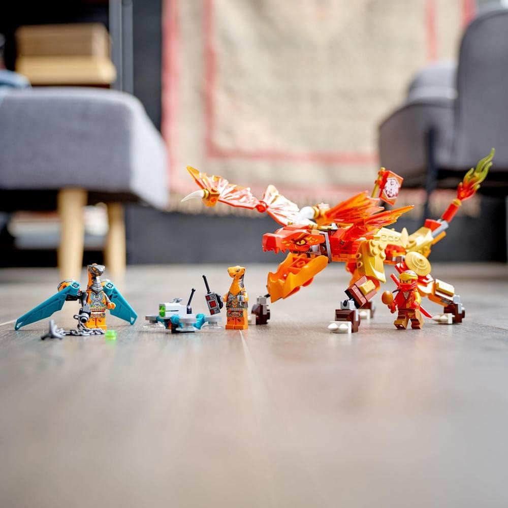 LEGO 71762 Ninjago Kai's Fire Dragon EVO, Dragon Toy from 6 Years with Fire Dragon and Snake Figure, with Ninjas and Boa Hunter