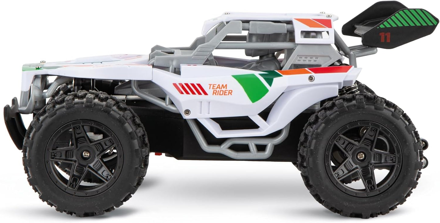 Carrera RC I 2.4GHz Team Rider I RC Buggy with Full Driving and Steering Function I Full Suspension I Pneumatic Tyres I Fun for Outdoor Adventures in the Garden or Park I Suitable for Children from 6