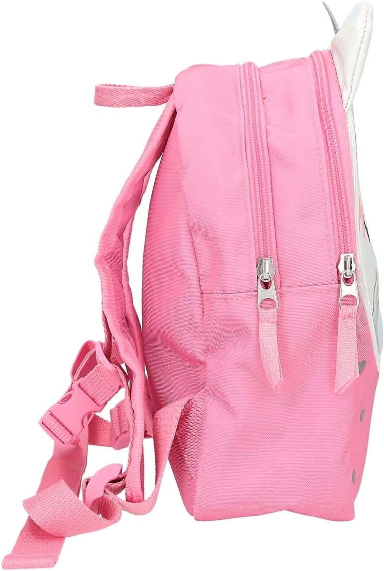 Depesche 12207 Princess Mimi Backpack in Pink and White with Unicorn Motif, Glitter and Hearts Pattern, Bag with Adjustable Straps and Chest Strap, Cartoon, Multicoloured, multicoloured, Fantasy