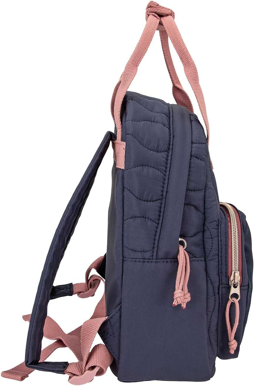 Depesche 12512 Miss Melody Night Horses Backpack for Children with Horse Motif and Quilted Seam Look, Bag in Dark Blue with Adjustable Shoulder Straps, Dark blue pink, Casual