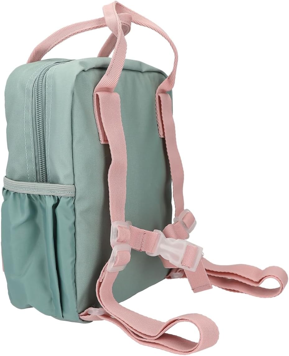 Depesche 12571 Princess Mimi Wild Forest Backpack in Green and Pink with Forest Animals, Bag with Zip