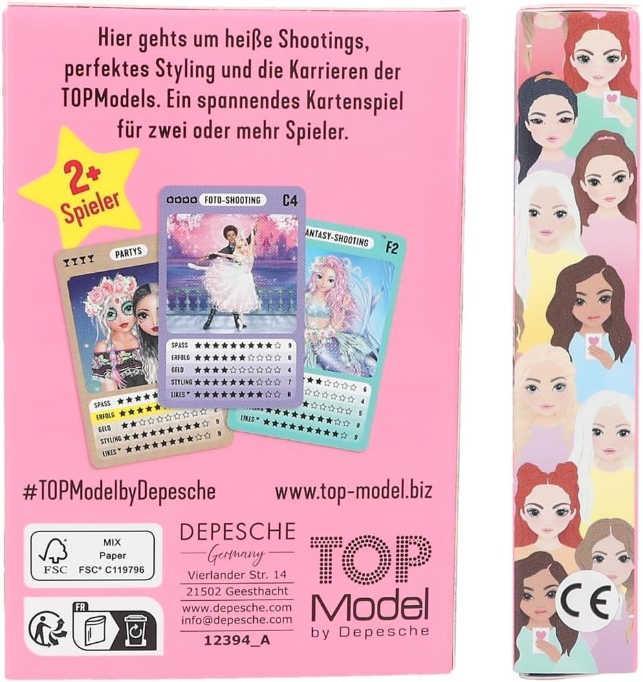 Depesche TOPModel Playing Cards Quartet, 32 Cards – The Ultimate Card Game for Fashion Enthusiasts and TOPModel Timetable and Colouring Sheet to Print Out