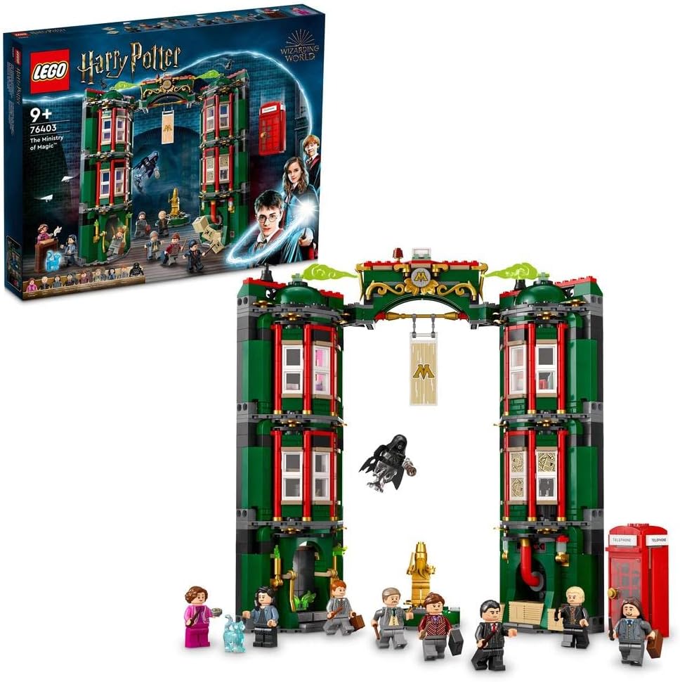 LEGO 76403 Harry Potter Ministry of Magic, Modular Building Set with Conversion Mechanism and 9 Mini Figures Including Harry, Ron and Hermione as Adults and Dementor, Gift for Collectors