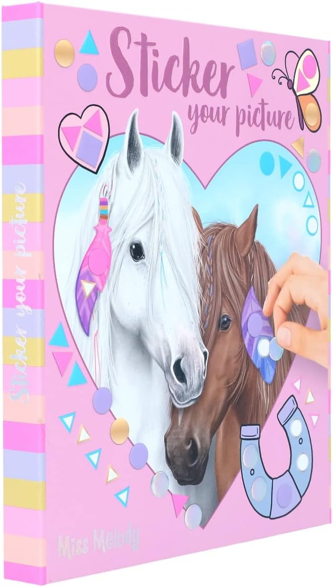 Depesche 12068 Miss Melody Sticker Your Picture Sticker Book with 25 Pages Full of Horse Motifs to Complement Includes 10 Sticker Sheets