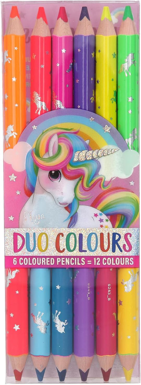 Depesche 6243 Duo Colouring Pencils in Ylvi & the Minimoomis Design, 6 Pencils of 2 Colours