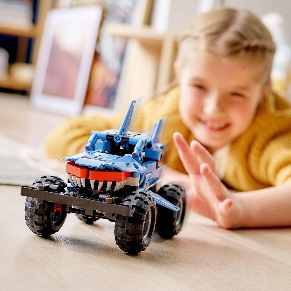 LEGO 42134 Technic Monster Jam Megalodon, toy car from 7 years, shark monster pull-back truck, children's toy