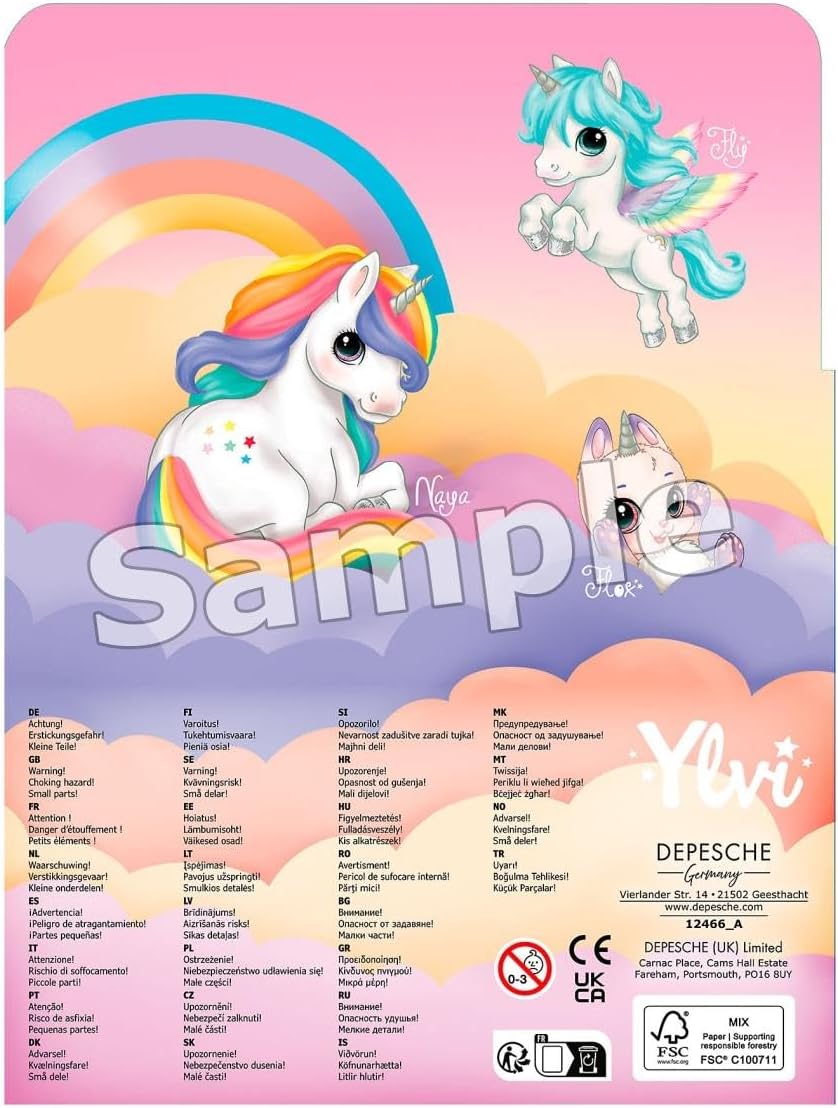 Depesche 12466 Ylvi Mini Sticker Fun Sticker Book with 12 Background Pages to Design Yourself Includes 7 Sheets of Stickers