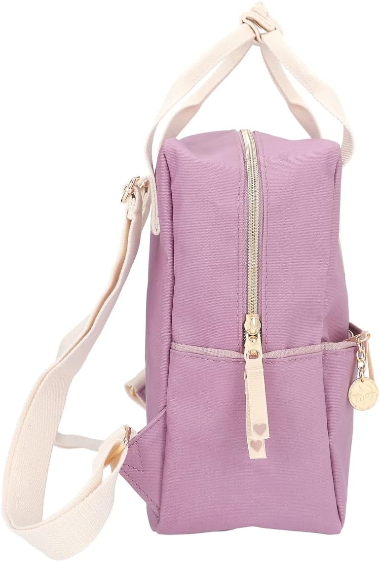 Depesche 12165 Miss Melody Farm House Childrens Backpack in Lilac with Horse Motif and Floral Embroidery Bag with Adjustable Straps and Pendant, Purple, cute