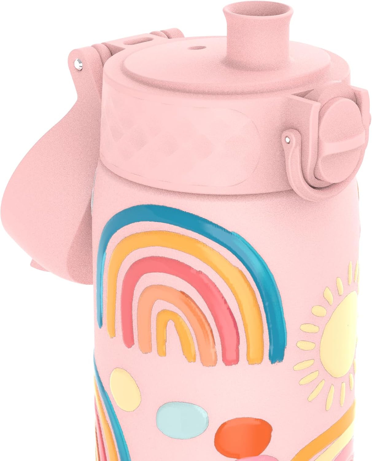 ION8 Vacuum Insulated Stainless Steel Water Bottle, 500 ml, Leak-Proof, One-Handed Opening, Secure Locking, Dishwasher Safe, Carry Handle, Easy to Clean, Durable & Scratch-Resistant, Rainbow Design