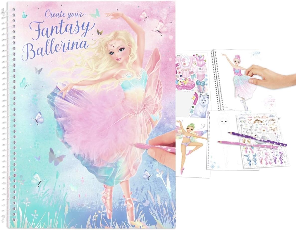 Depesche 11051 colouring book, model ballet, create your fantasy ballerina, approx. 20 x 26 x 2 cm