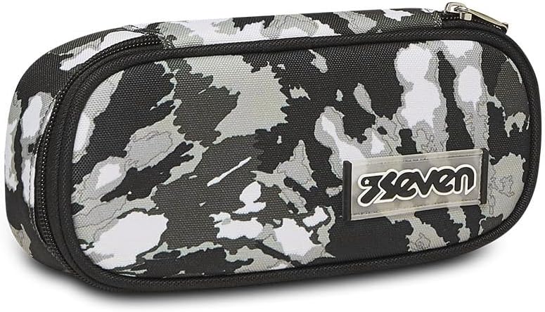 Seven Ischoolpack, Pencil Case, Pencil Case for Stationery, Girls & Boys, School and Gymnasium, Teenagers, Black/Grey, black, School