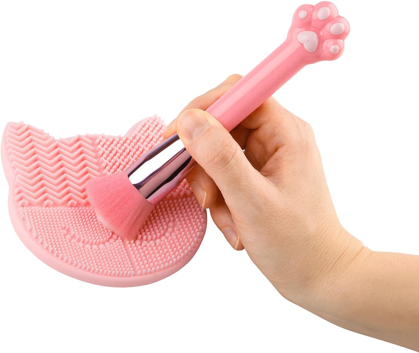 Depesche 13253 TOPModel Beauty and Me Beauty Set Pink with Makeup Brush and Brush Cleaning Mat in Cat Shape