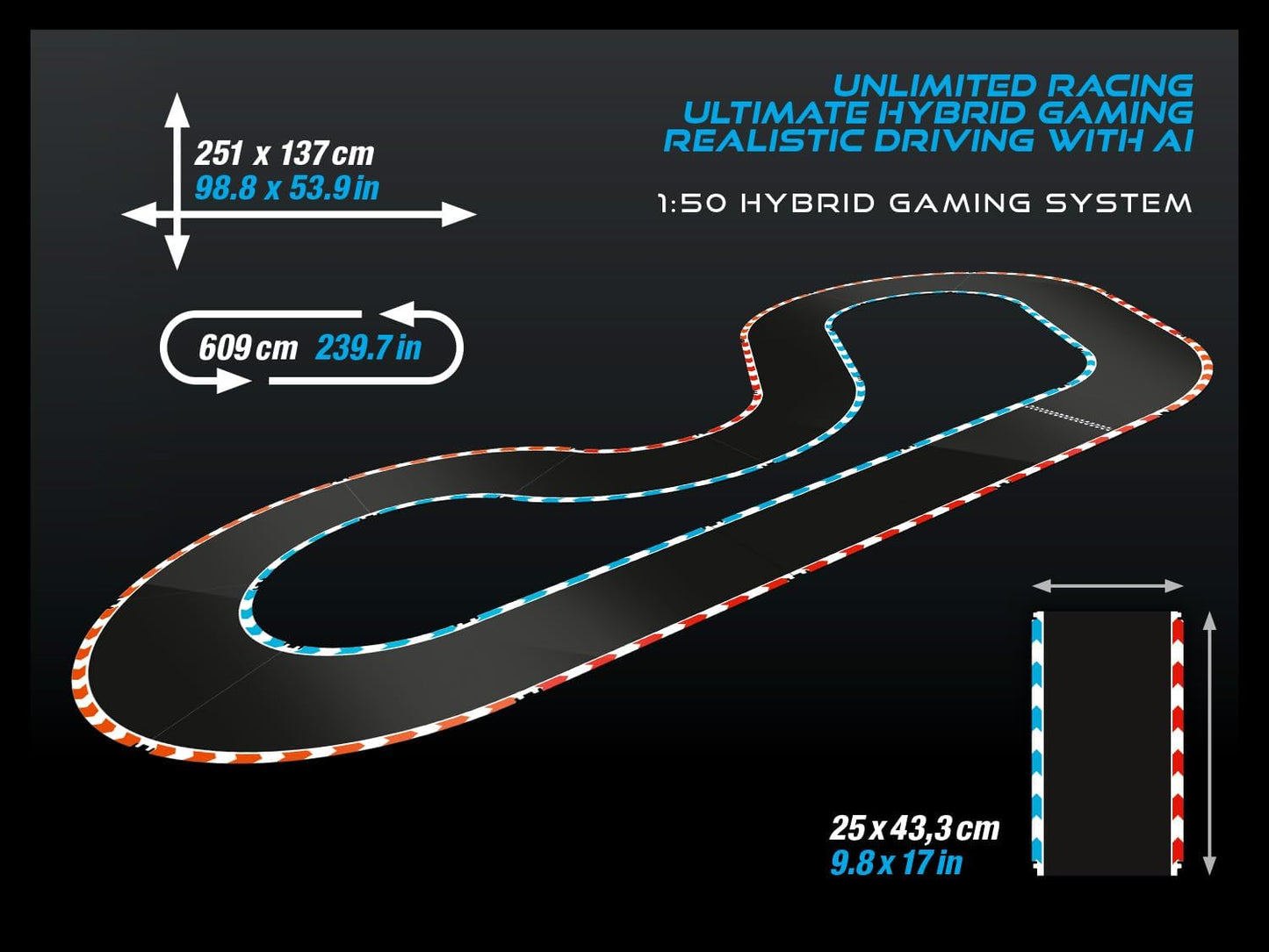 Carrera Hybrid Runway Chase - Racing Fun of the New Generation - Legendary Porsche 911 GT3 R in 1:50 Scale - Hybrid Technology with AI Support - Control via Smartphone App - Amazon Exclusive