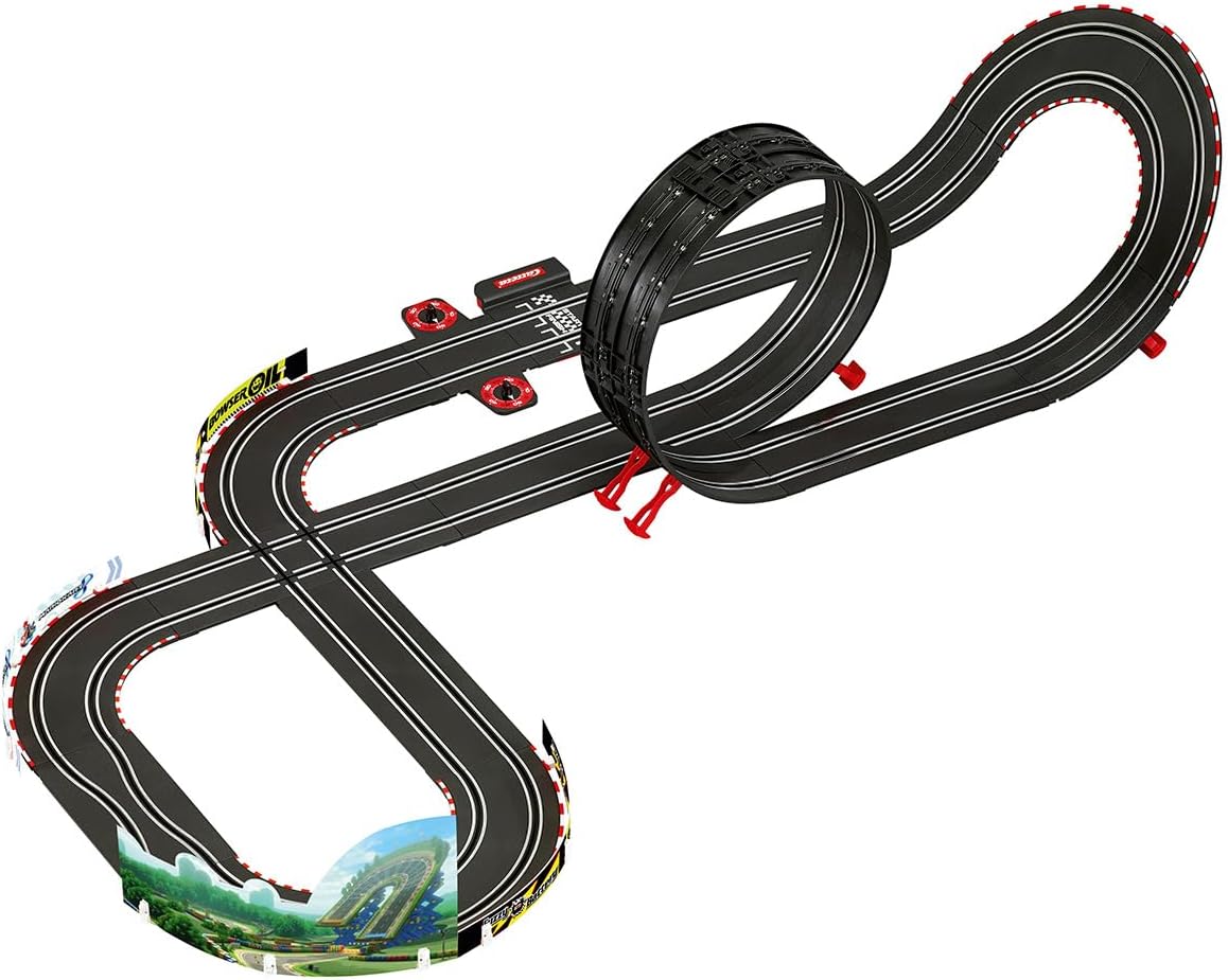 Carrera Go!!! Nintendo Mario Kart Mach 8 Race Track Set | 5.3 m Electric Carrera Track with Mario & Luigi Toy Cars | with 2 Hand Controls & Track Parts | Toy for Children from 6 Years