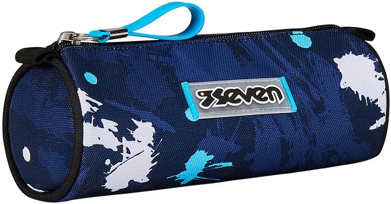 Seven Pencil Case Blue Pencil Case One Compartment Zipper Opening Kids Teens School School, blue, School