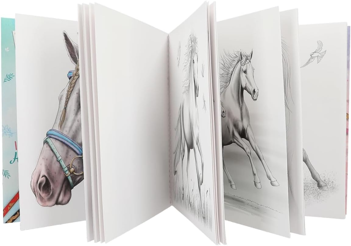 Depesche Miss Melody 12469 Special Colouring Book with 20 Dreamlike Horse Motifs for Painting with Pens or Delicate Watercolours