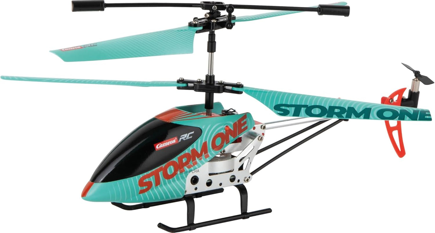 Carrera RC 2.4 GHz Storm One I Helicopter with Aluminium Fuselage I High Quality Coaxial Rotor Control I Gyro System I Automatic Altitude Assistant with Auto Start & Landing Function