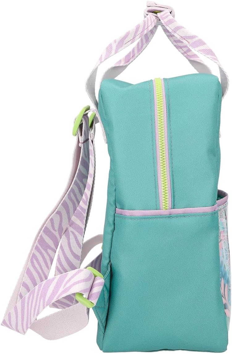 Depesche 12497 TOPModel Fantasy Tiger Backpack in Petrol and Lavender with Model Motif, Bag with Adjustable Shoulder Straps