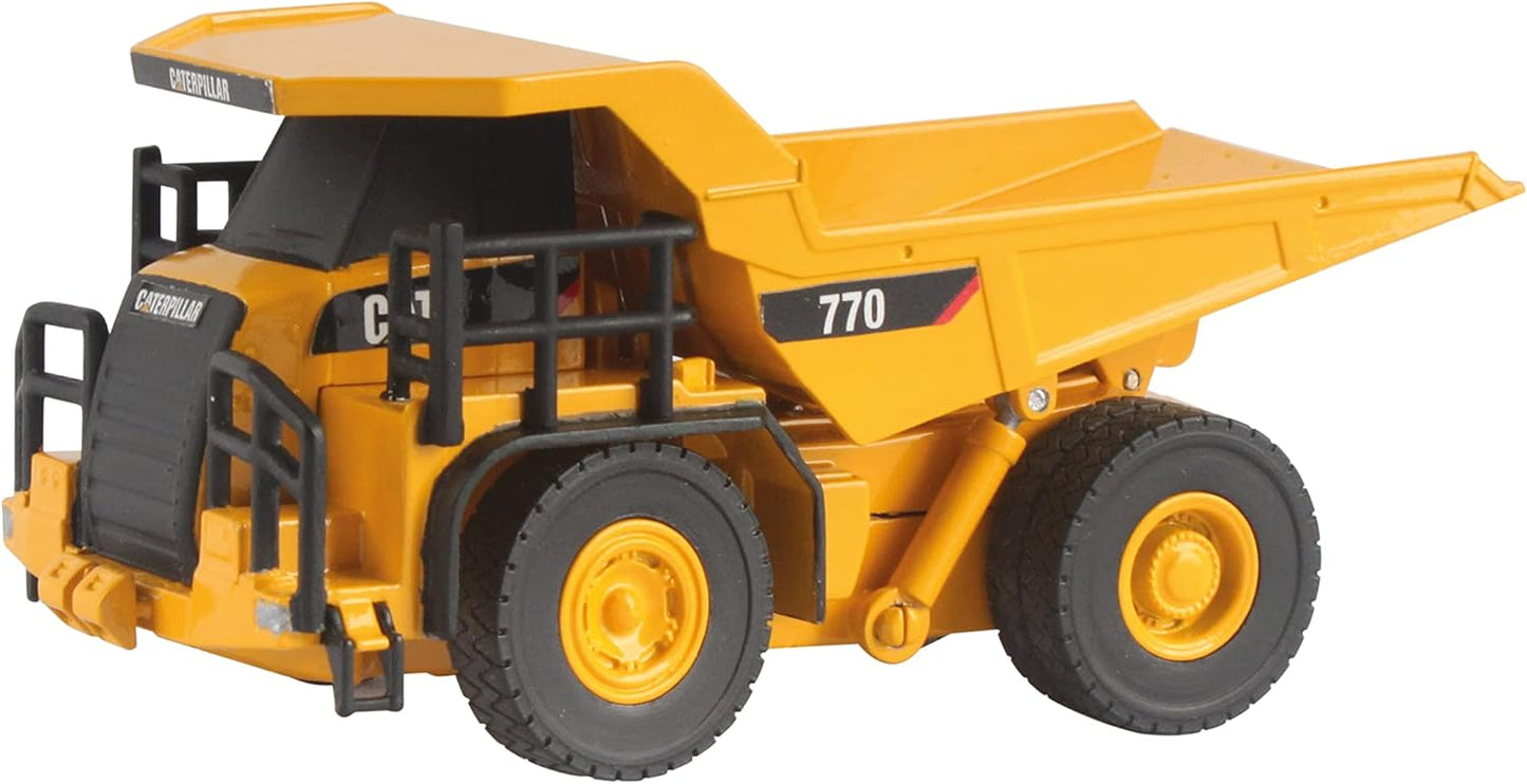 Carrera - 37026004 - CAT RC 770 Dump Truck, 1:64 Remote Controlled Construction Site Vehicle, The Perfect Helper for Tidying Up After Gaming, Movable Parts, Up to 30 Minutes Driving Time