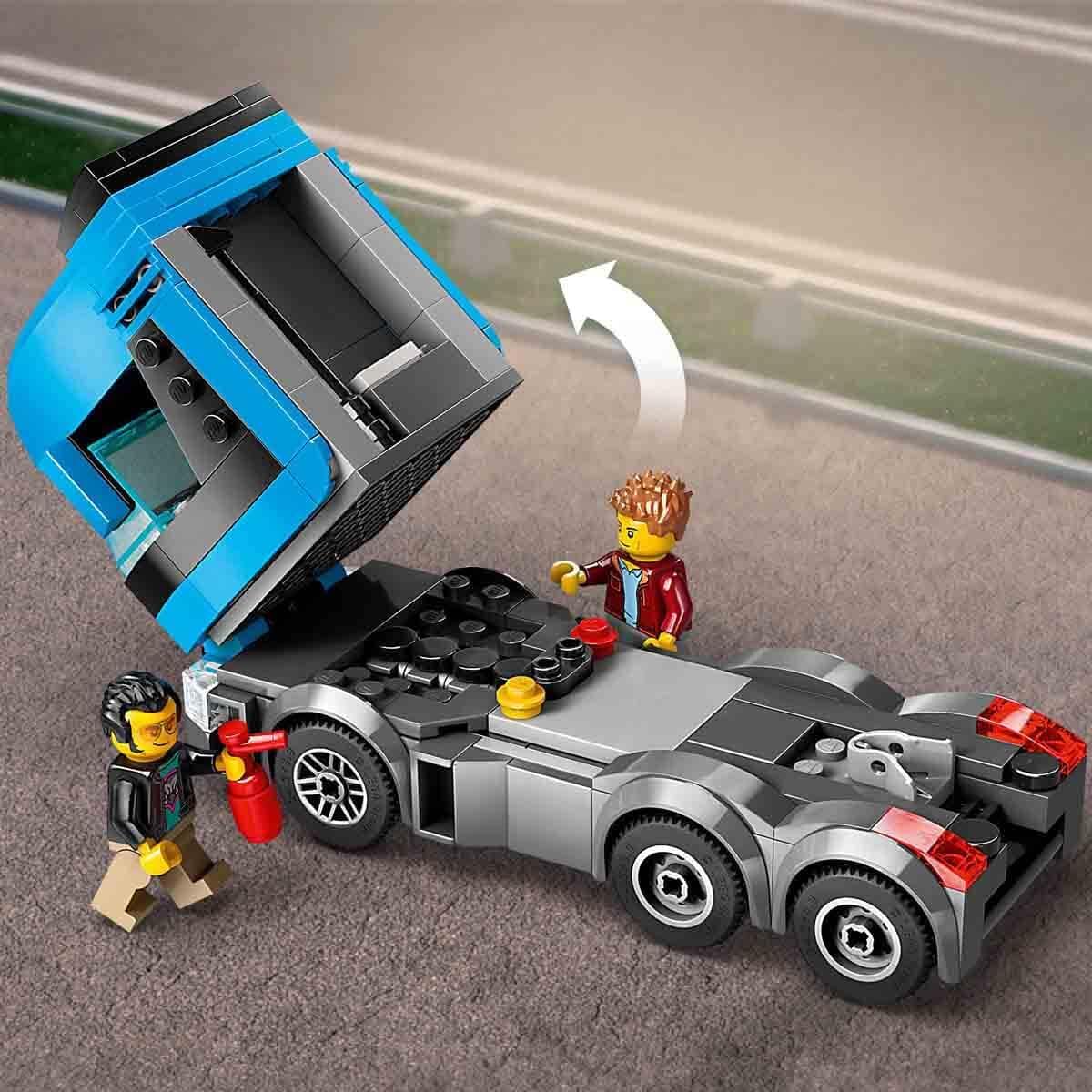 LEGO City Car Transporter with Sports Car, Set of 4 Toy Cars for Boys and Girls from 7 Years, Christmas or Birthday Gift, 4 Mini Figures for Role Play 60408