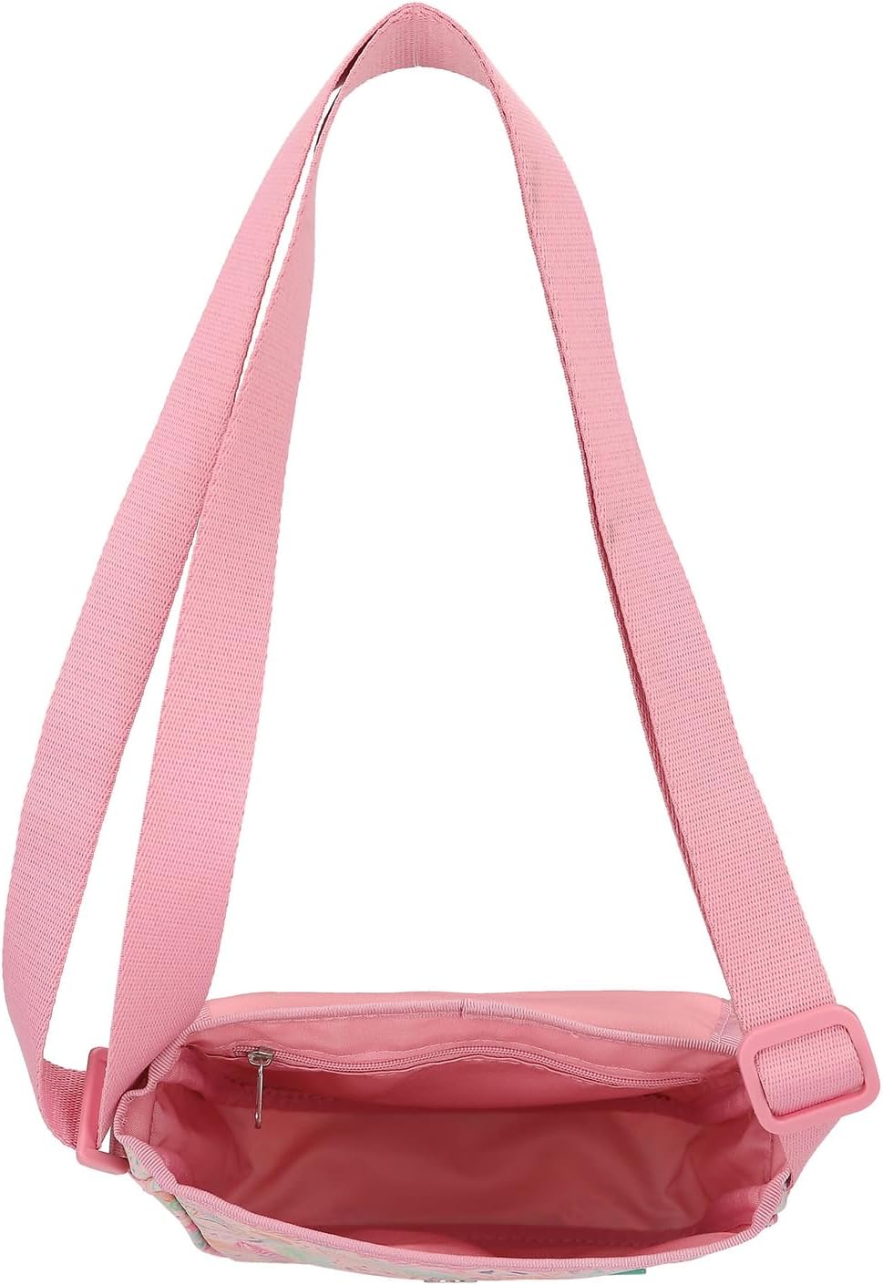 Depesche TOPModel Wild 12789 Small Shoulder Bag in Pink with Model Motif and Colourful Animal Pattern, Bag with Adjustable Shoulder Strap and Front Flap