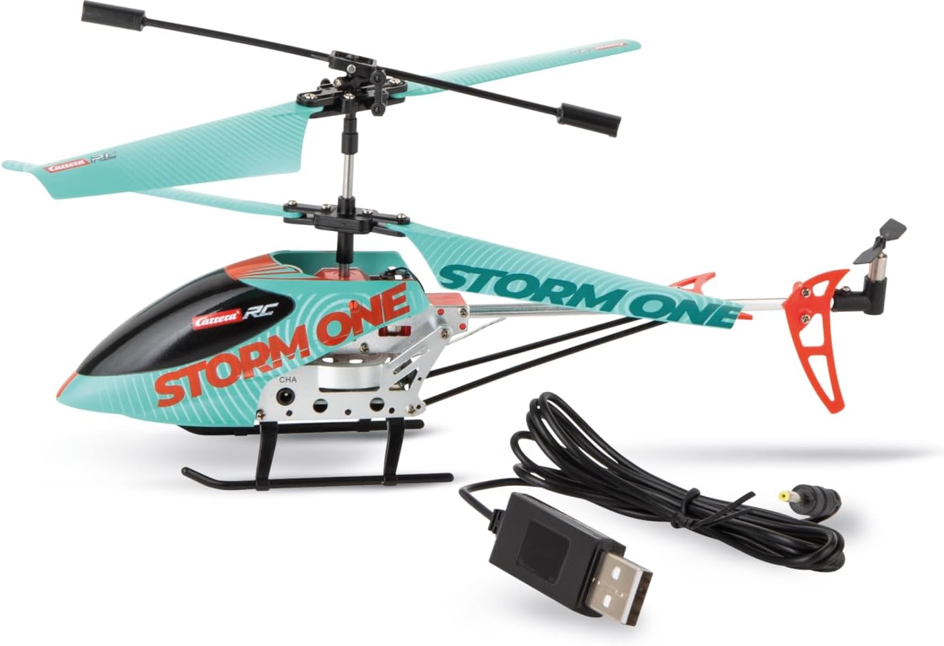 Carrera RC 2.4 GHz Storm One I Helicopter with Aluminium Fuselage I High Quality Coaxial Rotor Control I Gyro System I Automatic Altitude Assistant with Auto Start & Landing Function