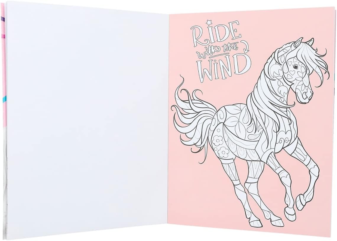 Depesche Miss Melody Horse Fans Set: Creative Colouring and Design Book + Sticker Book for Children from 5 Years