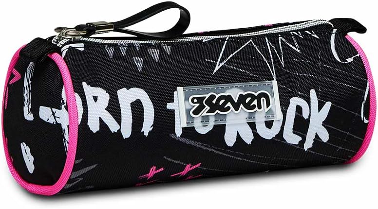 Seven Pencil Case for Stationery, Pen Case, Ballpoint Pens, Kids, Girls & Boys, Primary School, Streetpaint Girl, black, School