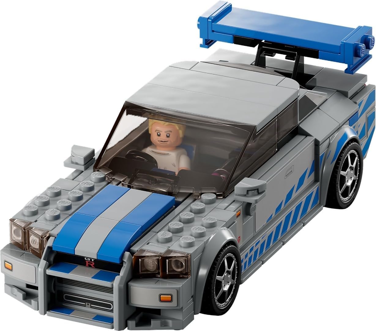 LEGO Speed Champions 2 Fast 2 Furious Nissan Skyline GT-R (R34) Racing Car Toy for Building, 2023 Model Car Kit with Brian O'Conner Figure 76917