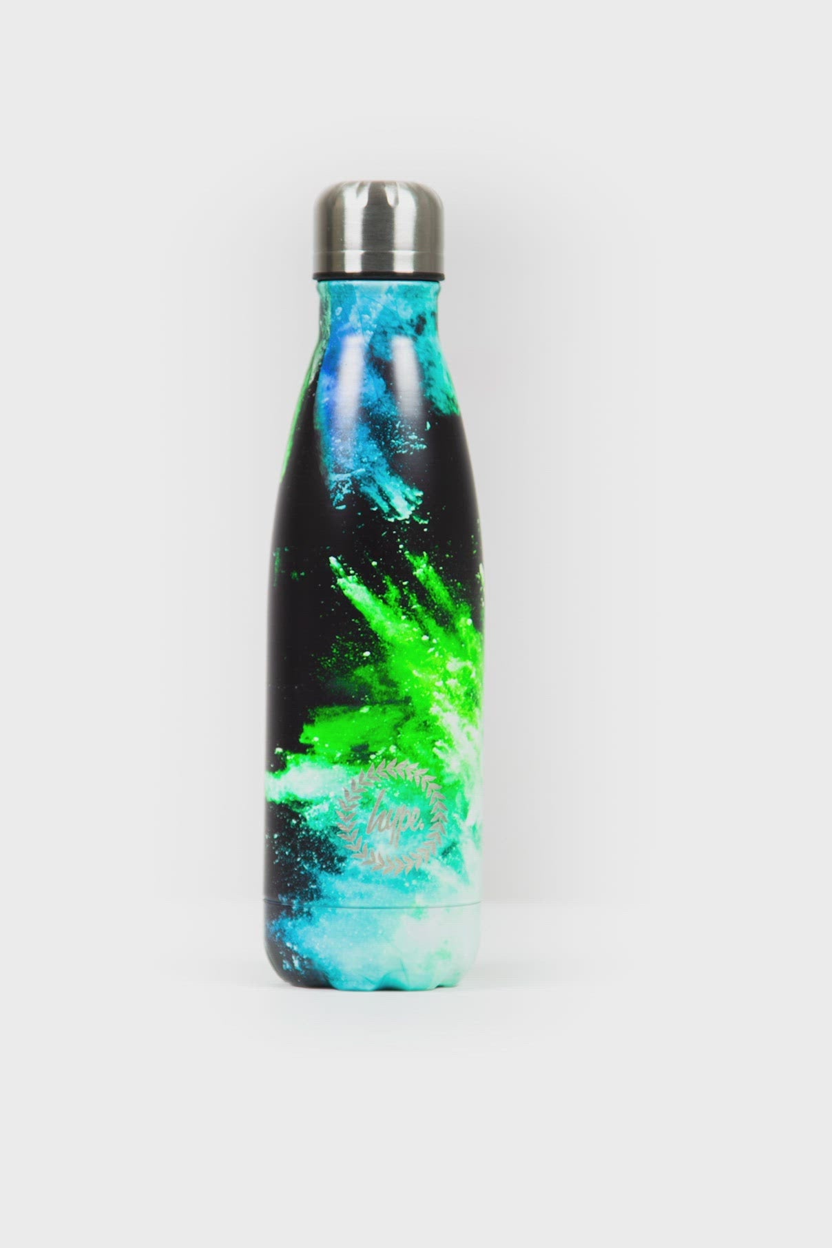 Hype Blue & Green Chalk Dust Metal Water Bottle