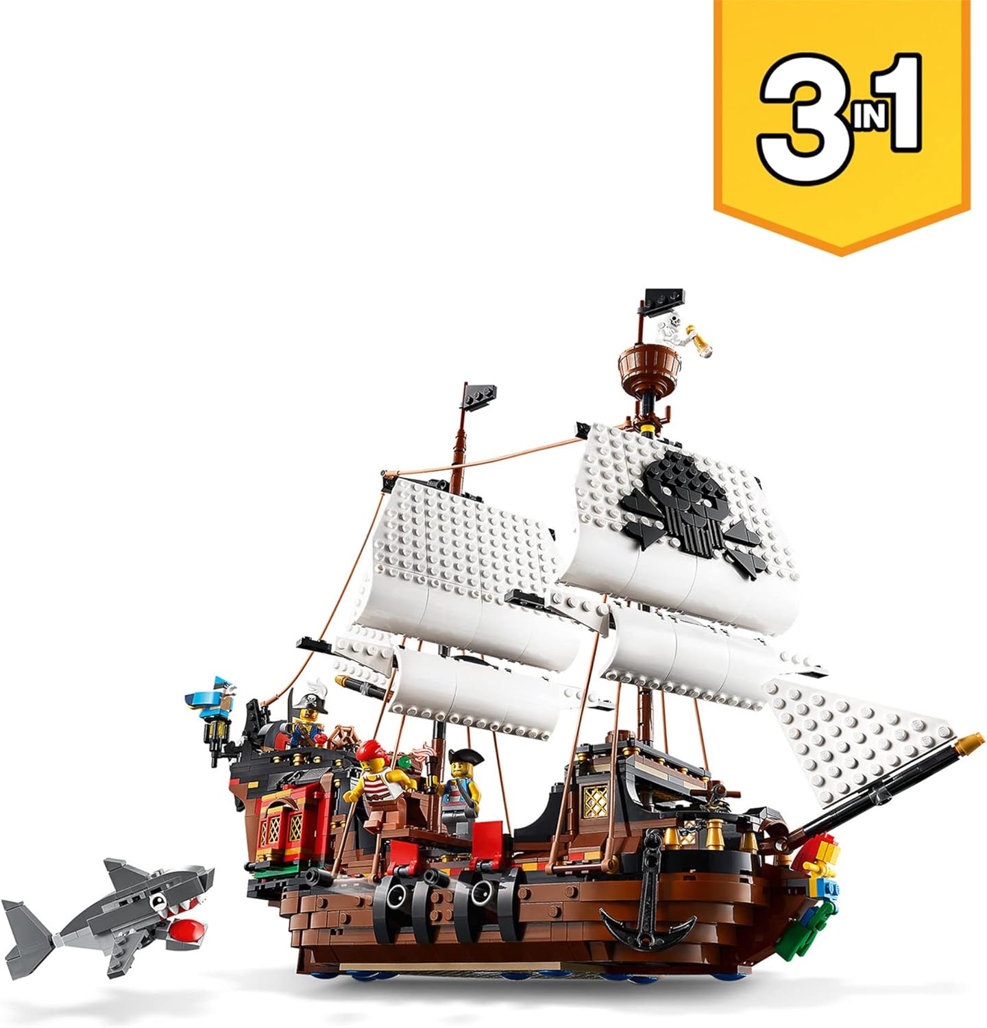 Lego 31109 Creator 3-in-1 Toy Set Pirate Ship, Inn and Skull Island