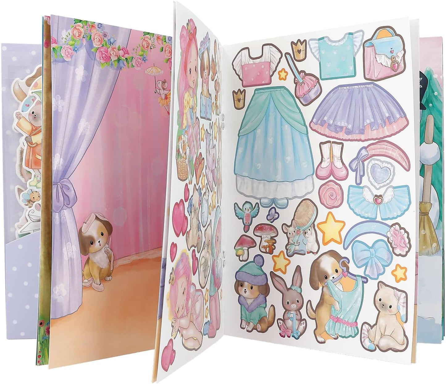 Depesche 12491 Princess Mimi Puffy Sticker Book with 20 Illustrated Background Pages to Design Yourself, Includes 4 Double Page Stickers