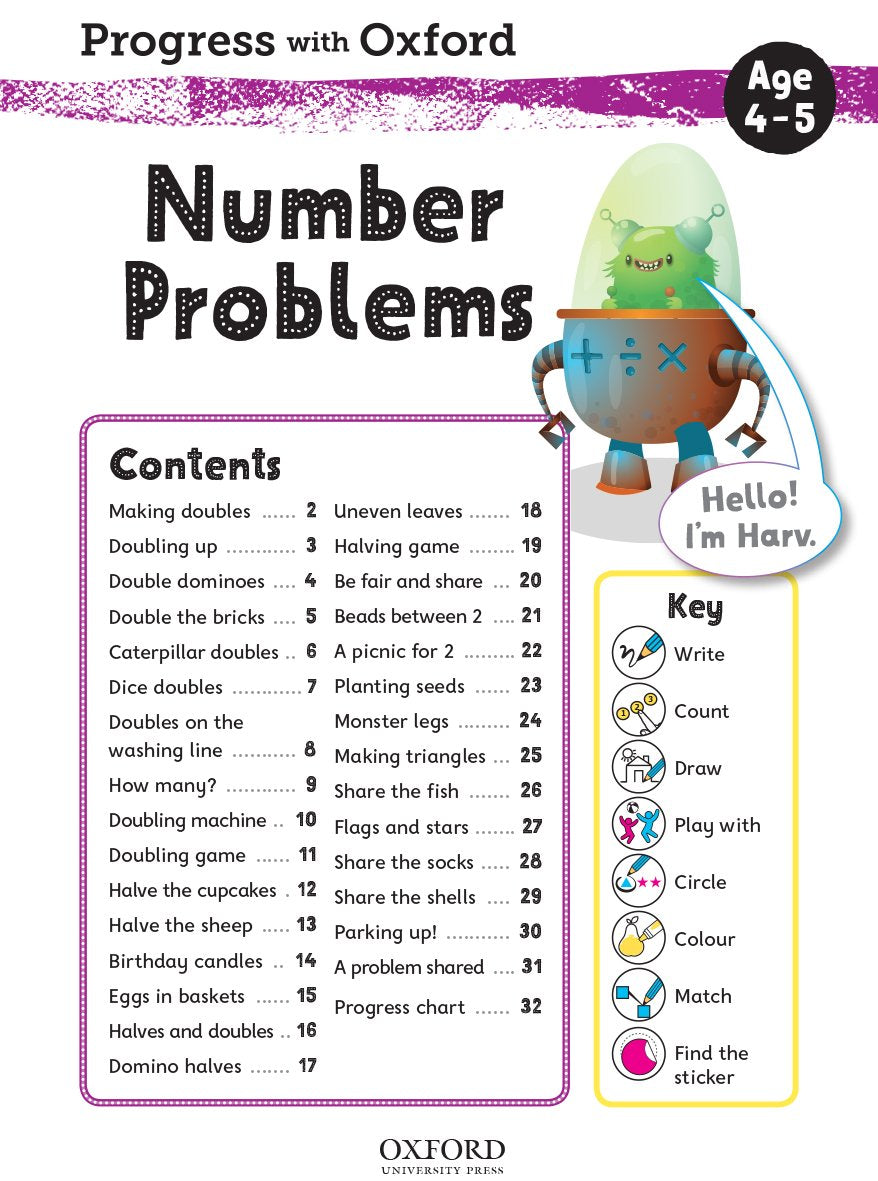 Progress with Oxford: Number Problems Age 4-5 - Practise for School with Essential Maths Skills