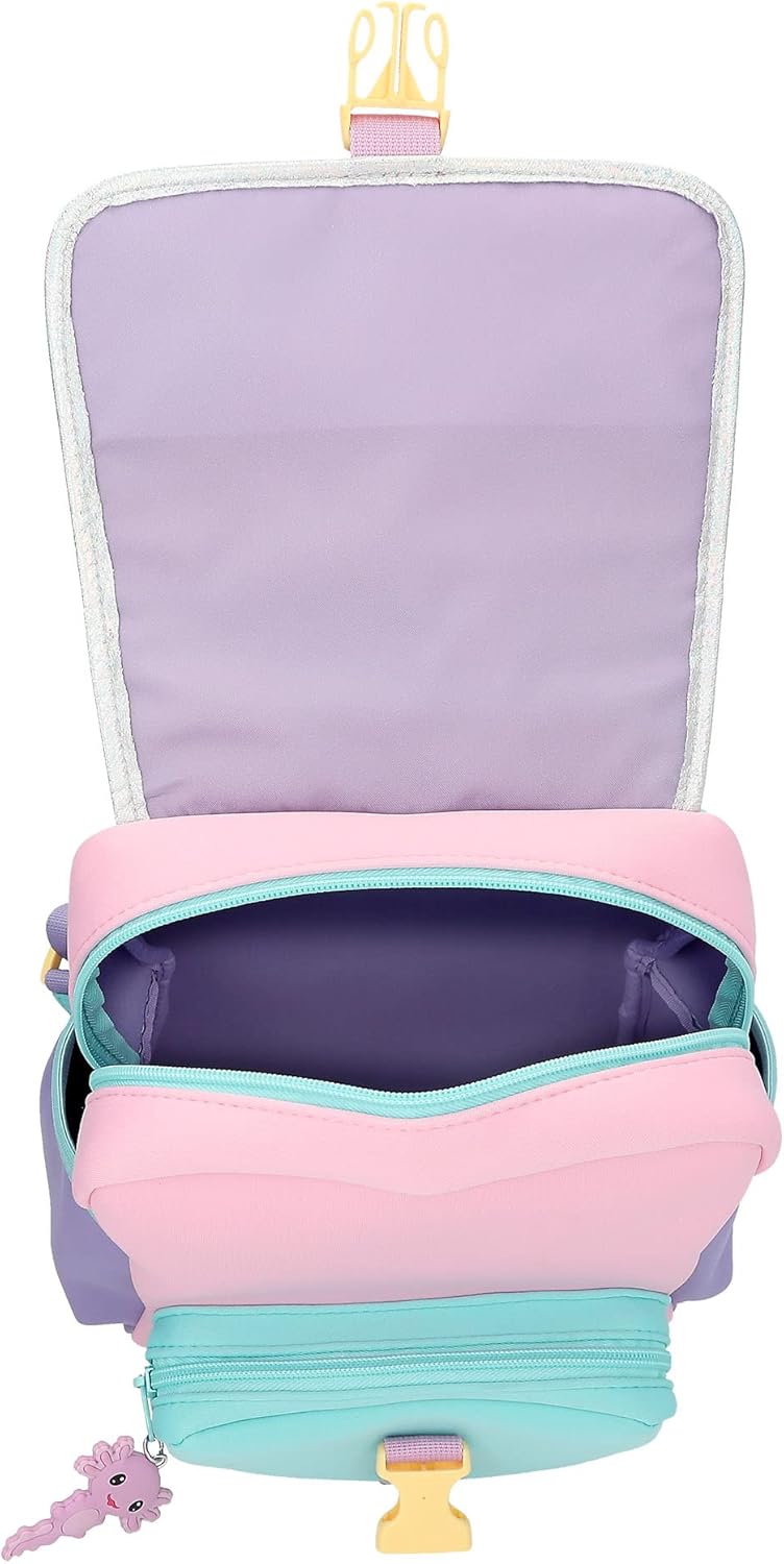 Depesche 12305 TOPModel Mermaid Backpack in Pink, Purple and Turquoise, Bag with Zip, Front Pocket and Adjustable Shoulder Straps, multicoloured