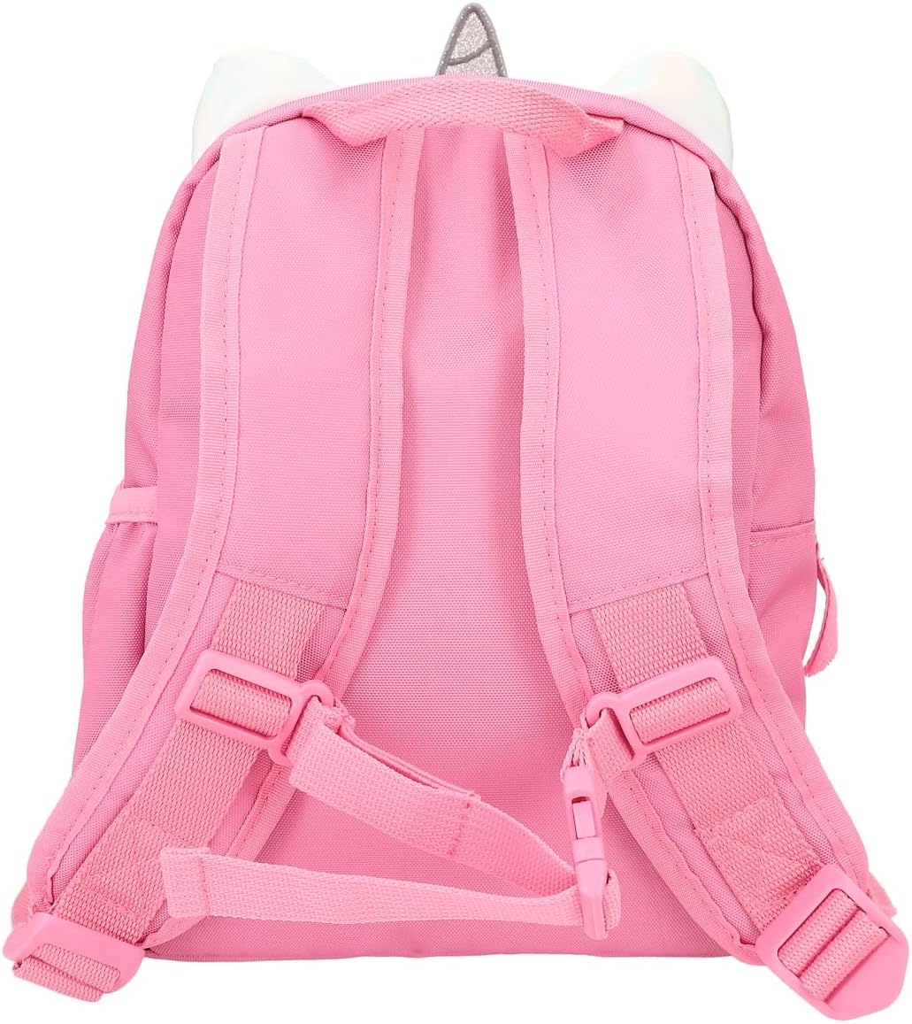 Depesche 12207 Princess Mimi Backpack in Pink and White with Unicorn Motif, Glitter and Hearts Pattern, Bag with Adjustable Straps and Chest Strap, Cartoon, Multicoloured, multicoloured, Fantasy