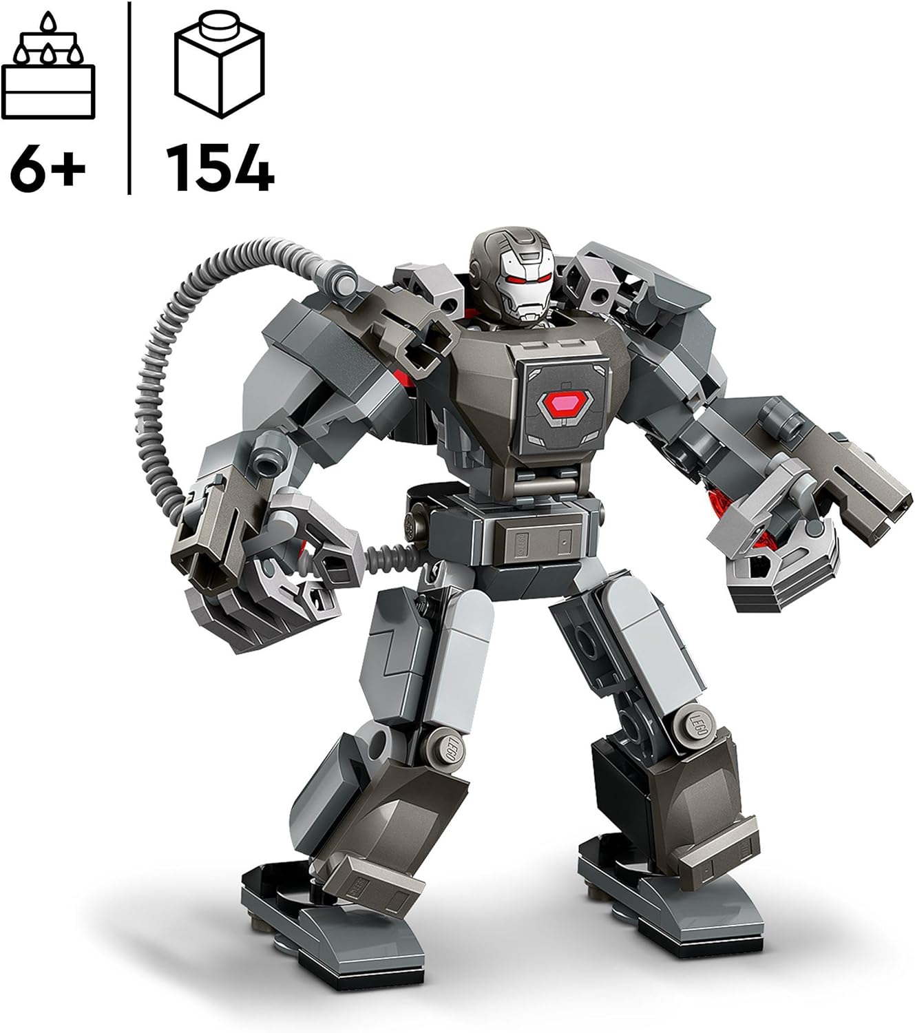 LEGO 76277 Marvel War Machine Mech, Buildable Superhero Toy with 3 Shooters for Children, Legendary Action Figure from the MCU, Gift for Boys and Girls Ages 6 and Up