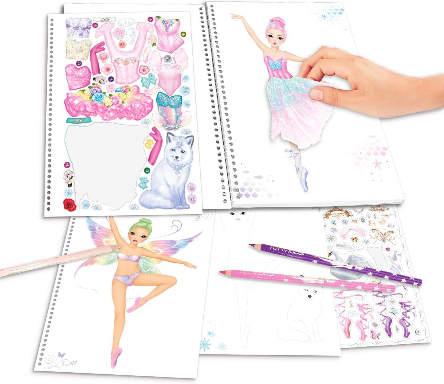 Depesche 11051 colouring book, model ballet, create your fantasy ballerina, approx. 20 x 26 x 2 cm