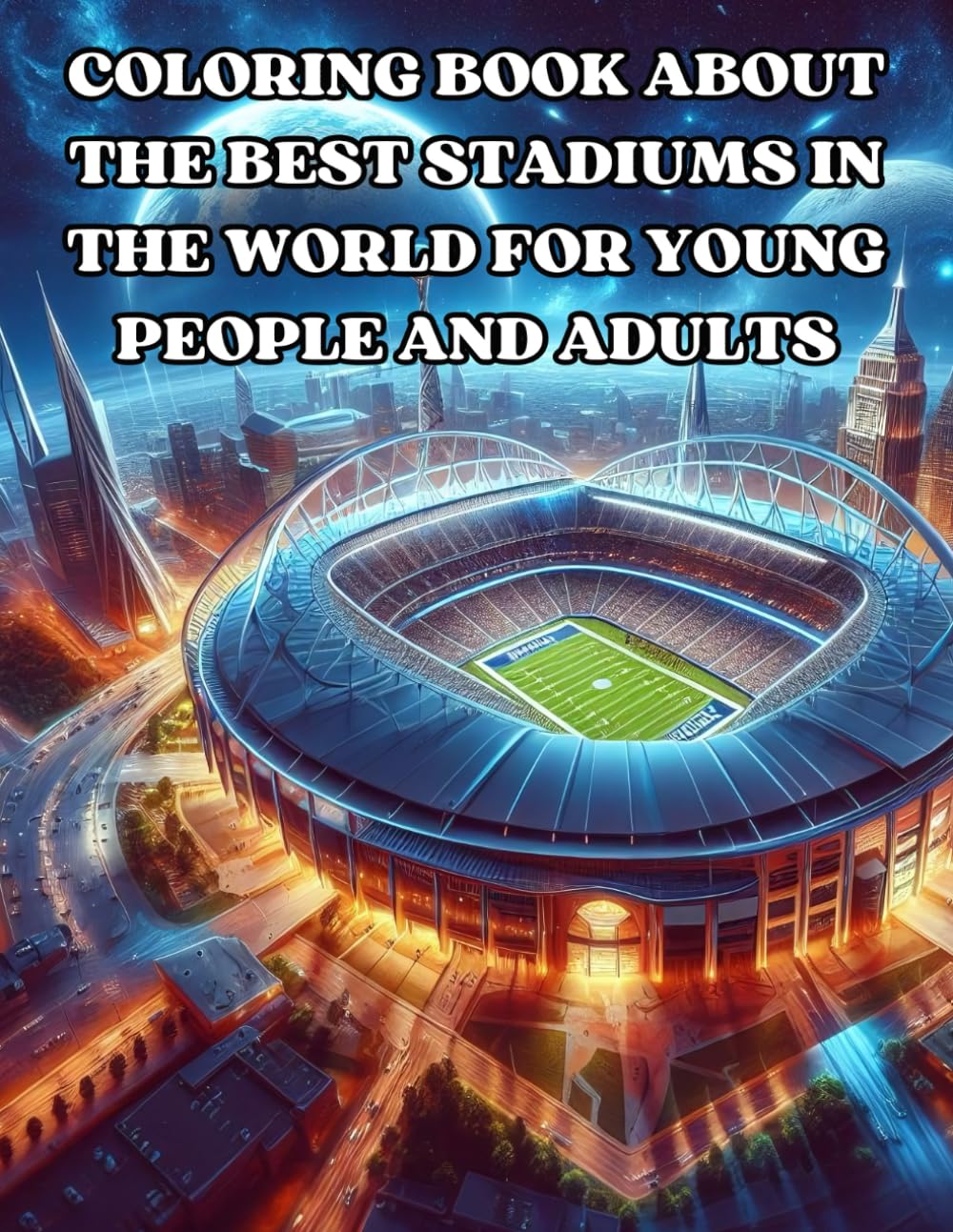 COLORING BOOK ABOUT THE BEST STADIUMS IN THE WORLD FOR YOUNG PEOPLE AND ADULTS