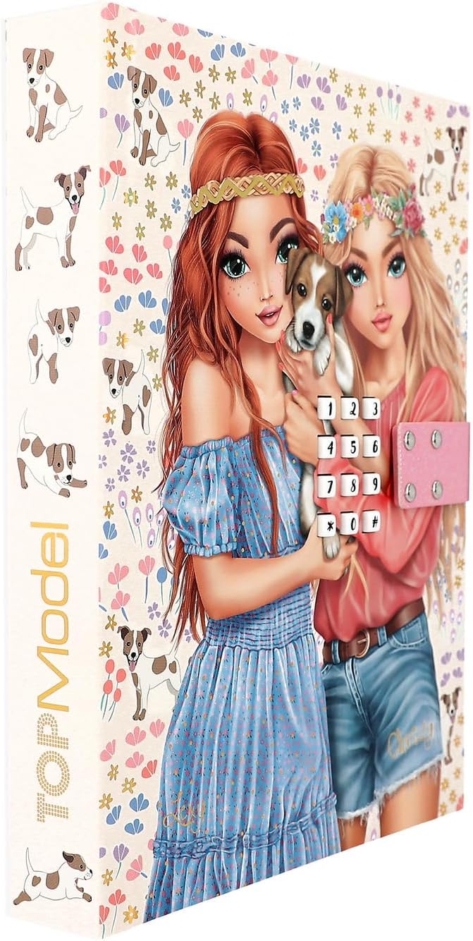 Depesche TOPModel Velo Fleur 12970 Diary with Number Code and Sound, Book with 80 Lined and Colourful Illustrated Pages