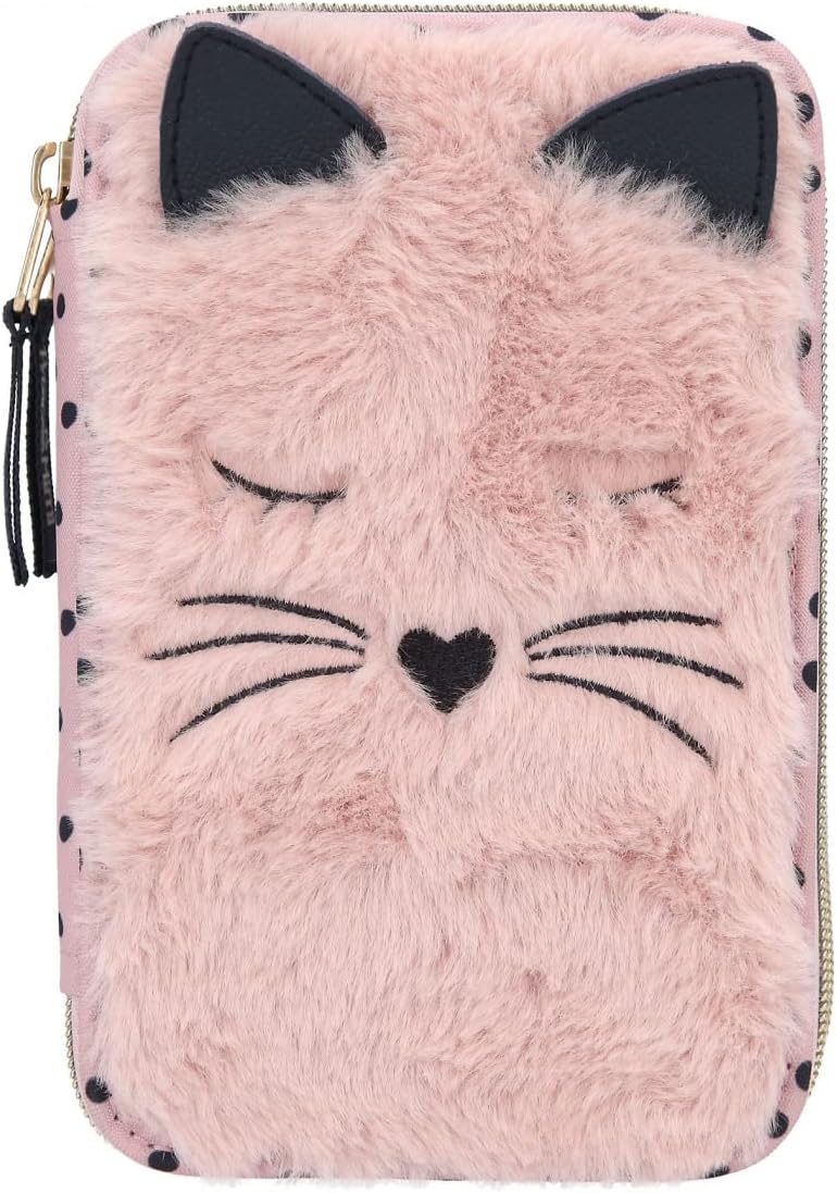 Depesche 11876 Princess Mimi Double Pencil Case Cat Fur Approx. 19 x 12 x 5.5 cm