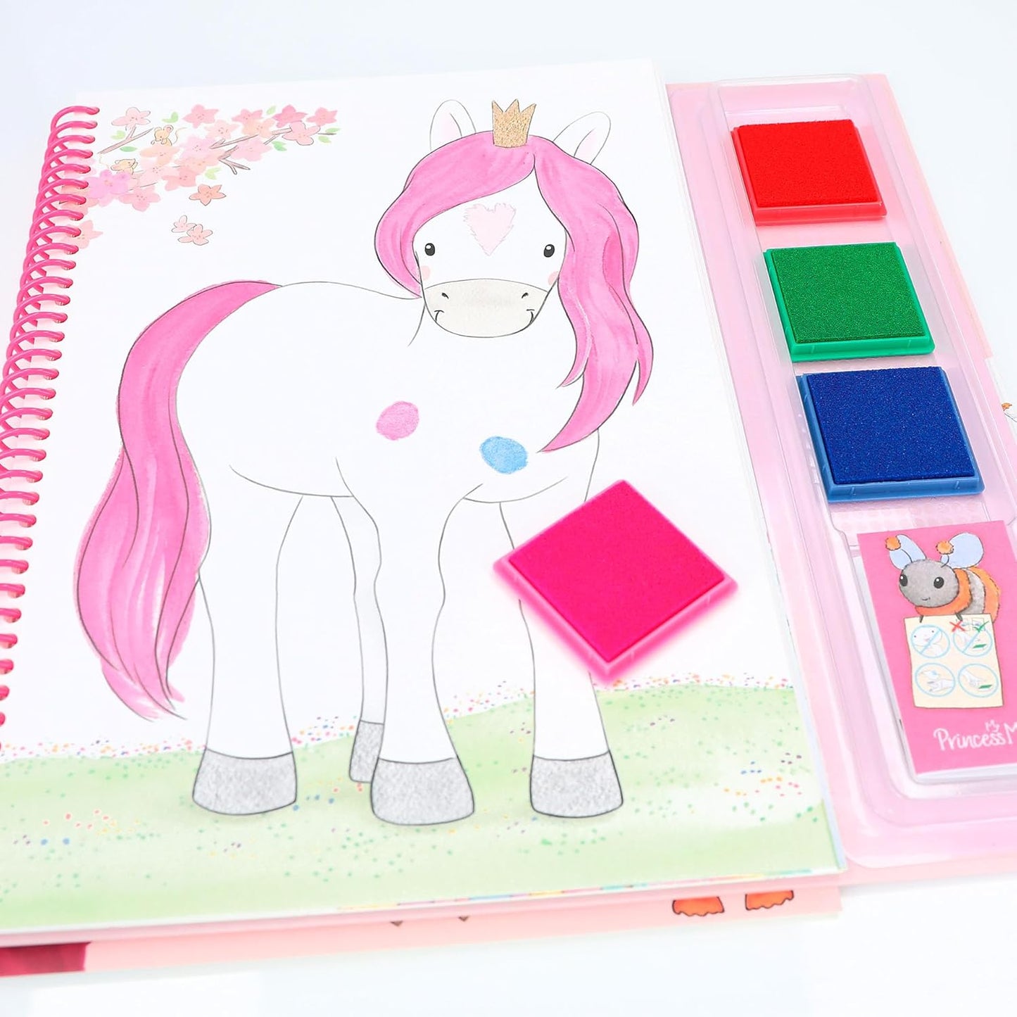 Depesche 12105 Princess Mimi Fingerprint Fun Colouring Book with 4 Ink Pads for Colouring with Your Fingers