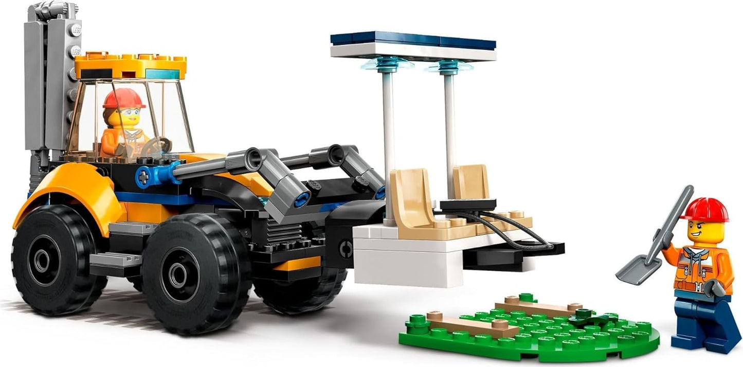 LEGO 60385 City Wheel Loader Construction Vehicle, Excavator Toy for Children as Educational Toy with Mini Figures, Construction Vehicle Gift for Birthday from 5 Years