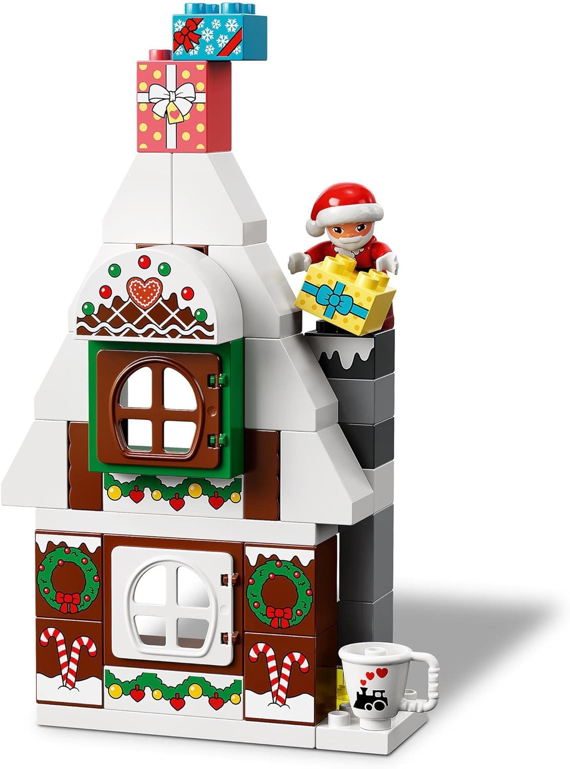 LEGO 10976 DUPLO Gingerbread House with Santa Figure, Christmas House Toy, Gift for Toddlers from 2 Years, Building Blocks, Educational Toy for Girls and Boys