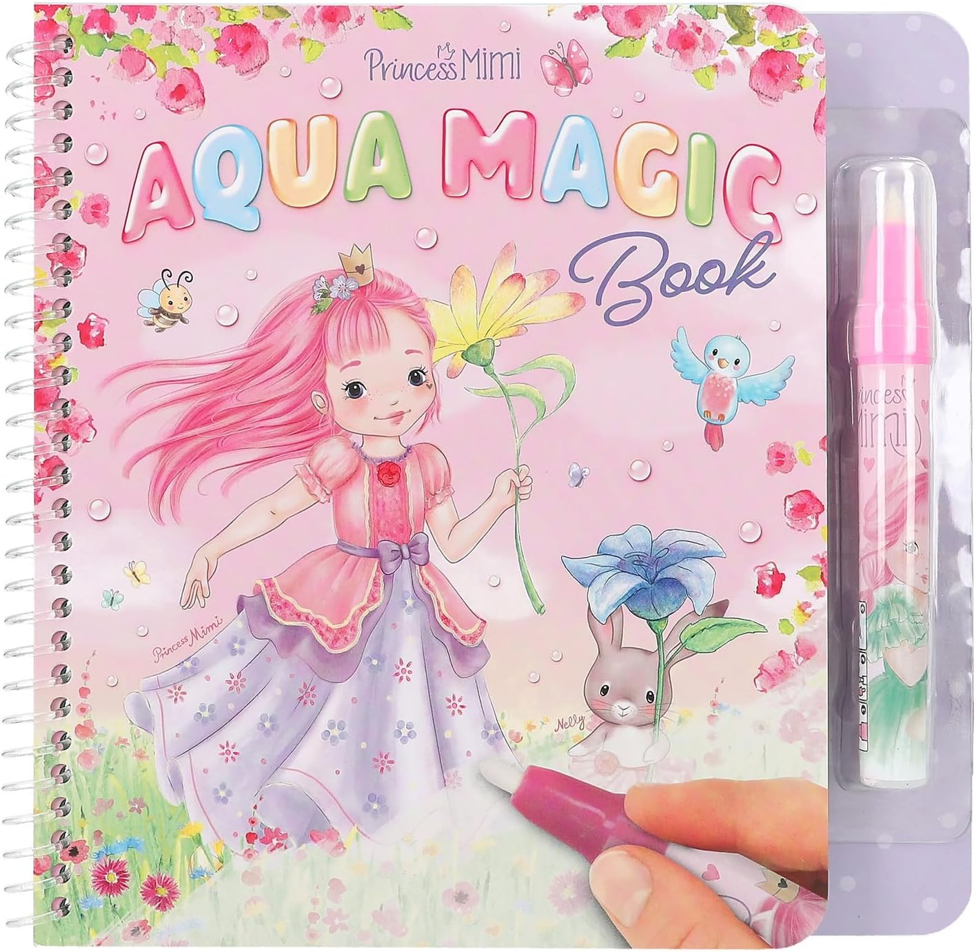 Depesche 12946 Princess Mimi - Aqua Magic Colouring Book with Hidden Princess Motifs, Creative Book with 5 Repaintable Pages and a Water Pen