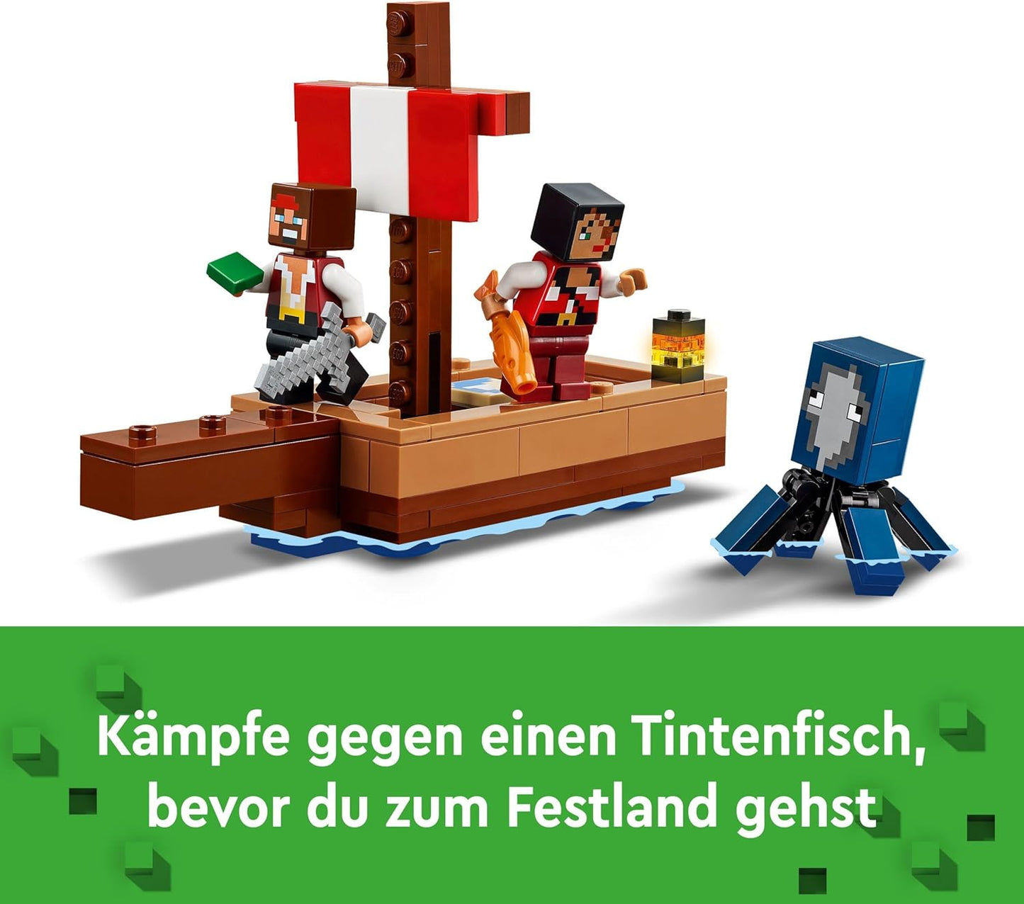 LEGO Minecraft The Pirate Ship Journey, Toy Ship with Pirate Figures, Squid and Camel, Building Toy for Role Play, Gift for Boys and Girls from 8 Years 21259