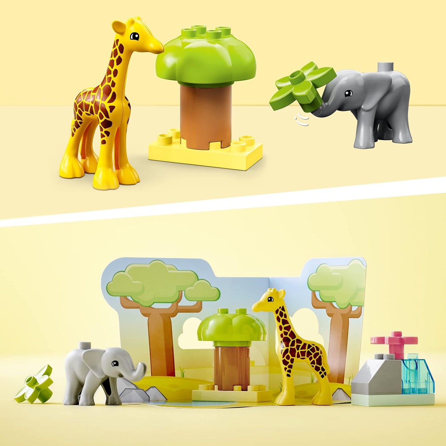 LEGO 10971 DUPLO Wild Animals of Africa, Educational Toy for Boys and Girls from 2 Years, Toy Set for Toddlers with Animal Figures and Play Mat