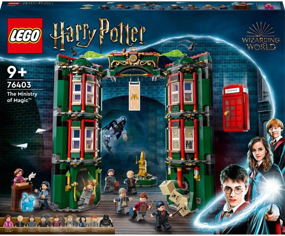 LEGO 76403 Harry Potter Ministry of Magic, Modular Building Set with Conversion Mechanism and 9 Mini Figures Including Harry, Ron and Hermione as Adults and Dementor, Gift for Collectors