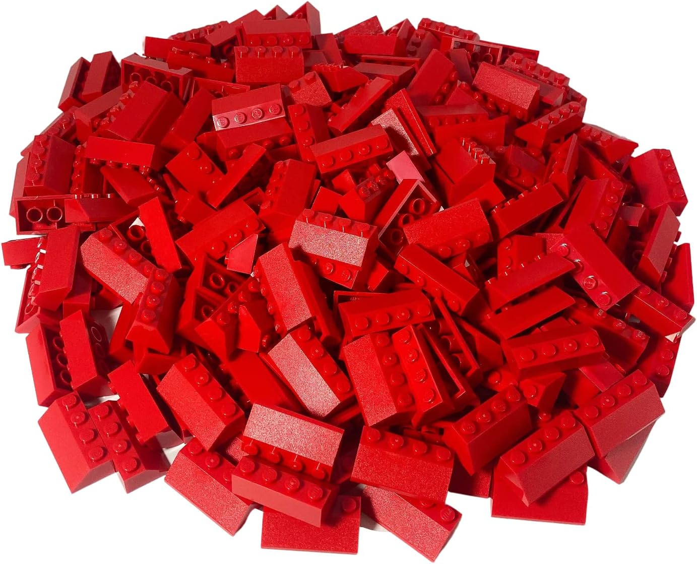 LEGO® 2 x 4 Roofing Tiles, Red 100 Pieces, House Roof, Building Blocks for Creative Constructions, Basic Classic Bricks for Children and Adults, Compatible Sets